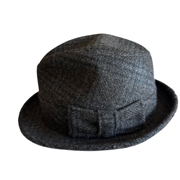 Vintage Van Cort Wool Trilby Cap Fedora Hat Subtle Plaid Streetwear Classic - Picture 11 of 13